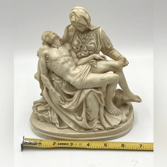 Michelangelo’s Pieta Sculpture by A. Santini: Madonna & Jesus after Crucifixion - Picture 12 of 16